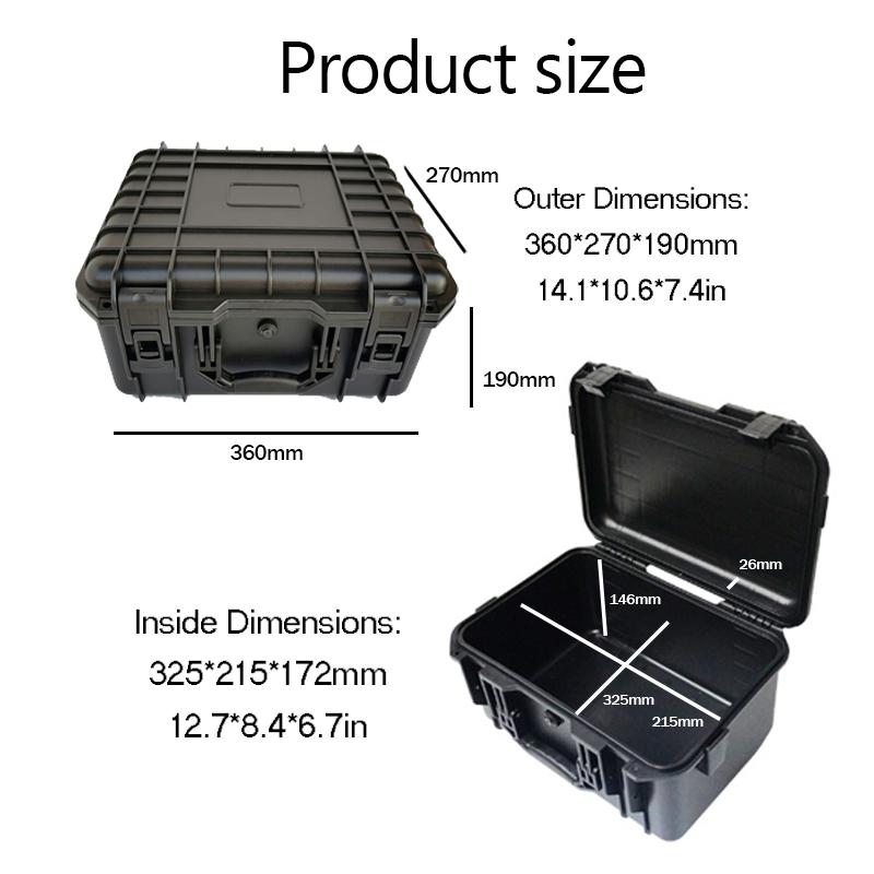 1pc Safety Instrument Tool Box Waterproof Hard Carry Case Bag Tool Case Sponge Protective Tool Storage Box Shockproof Hard Case