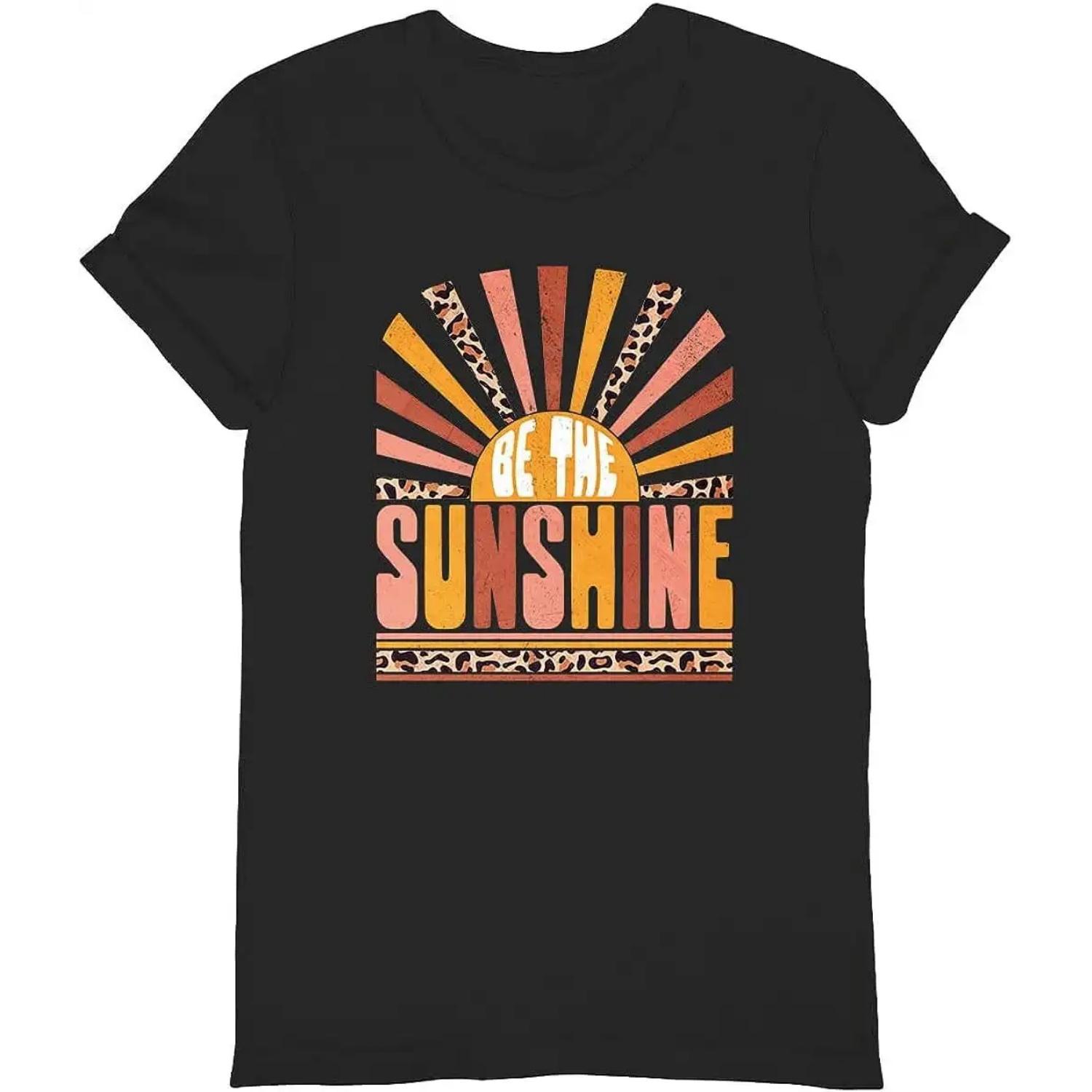 

Be The Sunshine Shirt Summer Shirts for Women Retro Sun T Shirt Vintage Graphic T-Shirt Kindness Tshirt XXXXXL чорний