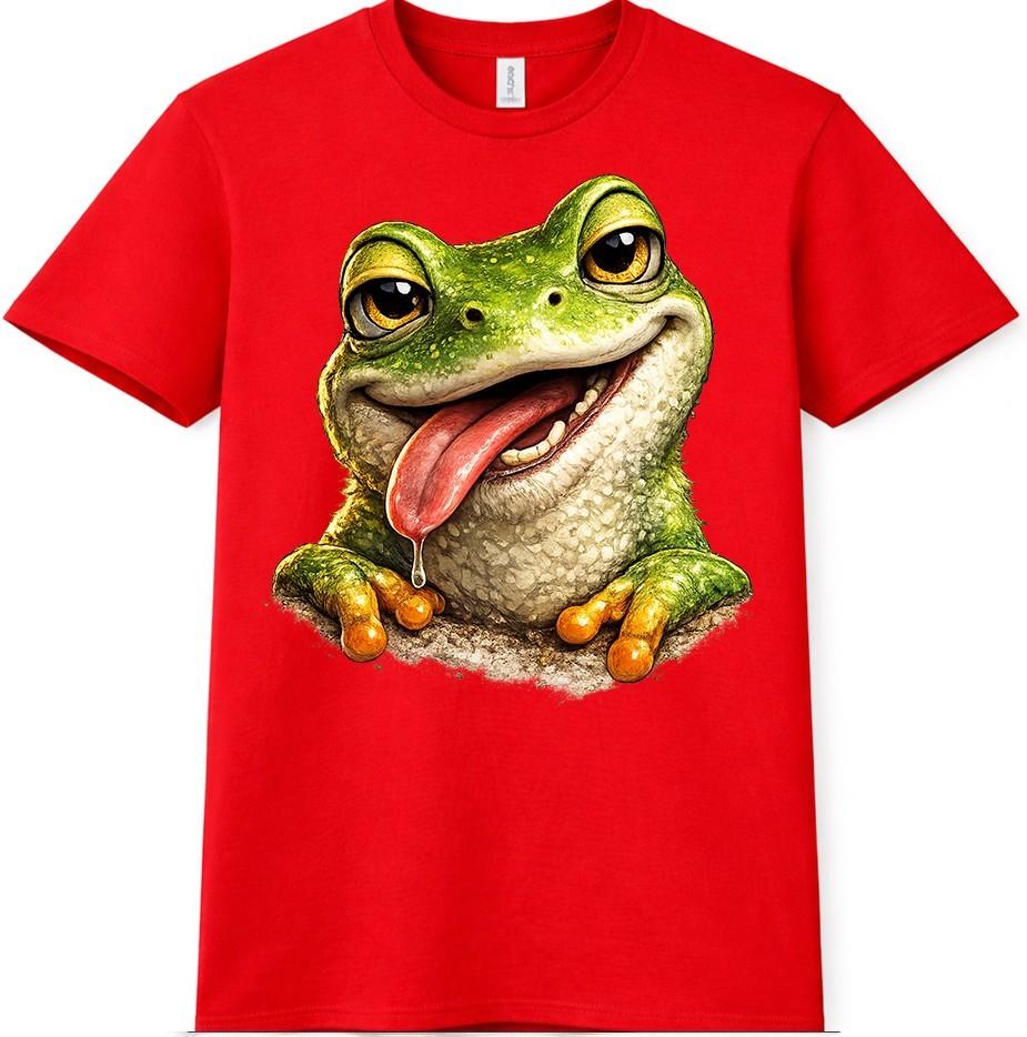 Funny Frog T Shirt Smiling Animal Graphic Tee Casual Everyday Fun Top 4XL