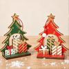 Wooden Christmas Tabletop Decorations Tree Decoration, Winter Xmas Gift Box Tiered Decorative Figurines for Home Tray Centerpiece, Rustic Table