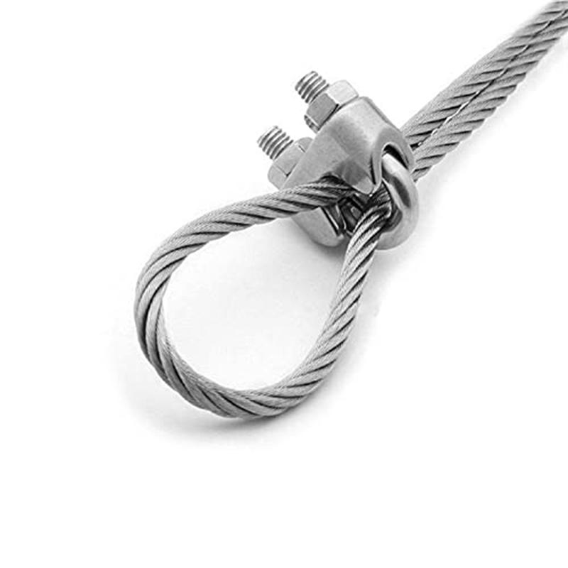 ABWR-3/8 Inch Wire Rope Clamp Heavy Duty Wire Rope Clamp Wire Rope Clip M10 Stainless Steel,20 PCS