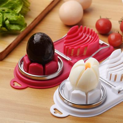 Multi-function Egg Cutter Fancy Split Stainless Steel Slicer Double Head 2-in-1 Egg Cutter