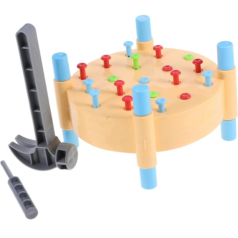

Montessori Toys Colors Hammering Pounding Table Boy Girl-Friendly Hammers For Hand-Eye Coordination Early Learning синий