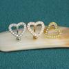 Stainless Steel Heart Belly Button Ring Sparkling Navel Ring Fashion Navel Barbell Jewelry  Women