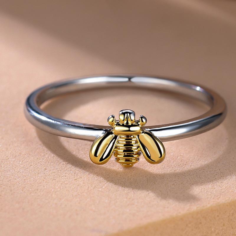 Popular little bee ring retro exquisite temperament small animal ring simple jewelry