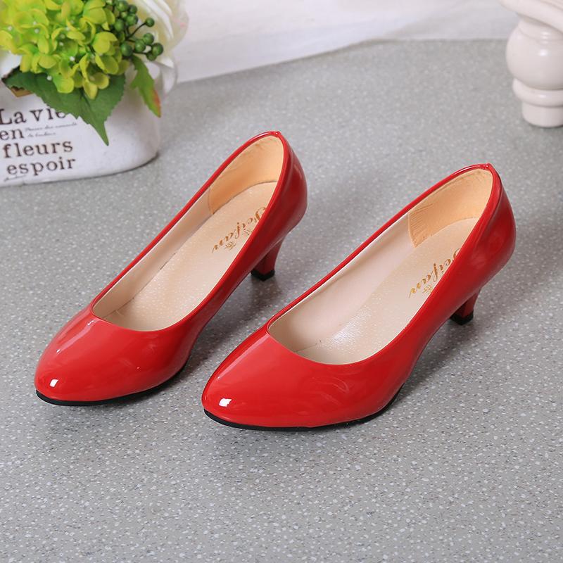Women's Fashion Thick Heel Shoes Spring New Square Head Shallow Mouth Anti-slip Wear-resistant High Heels