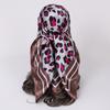 Women's Fashion Leopard Print Head Scarf 90cm Silk Scarf Temperament Scarf New Ladies Square Scarf Sun Shawl