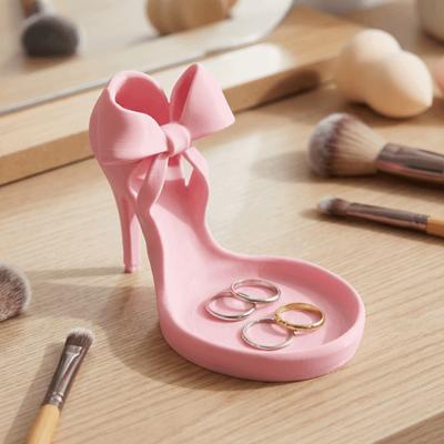 INS Shoe-shaped Ring Holder Mini Jewelry Storage Tray Fun High Heel Jewelry Tray  Desktop Use