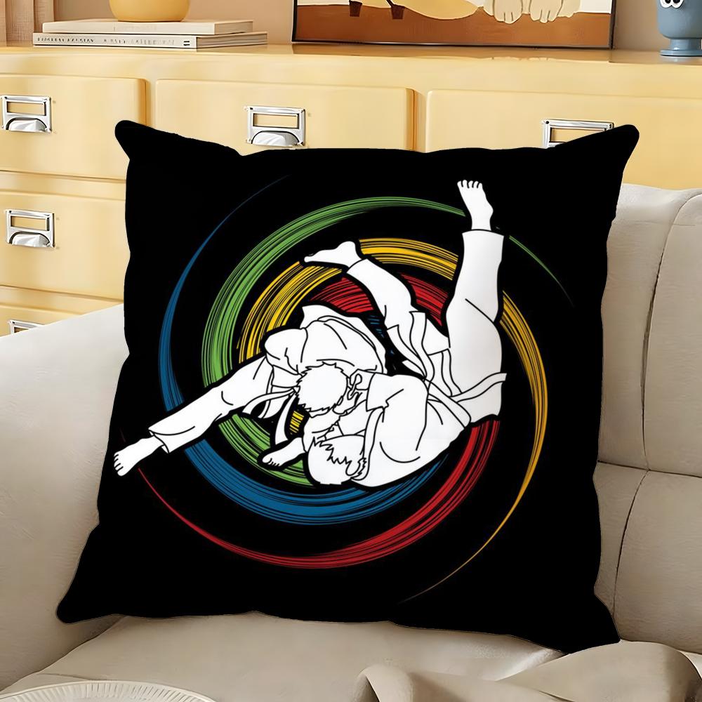 Sports Judo Martial Arts Cushion Cover Soft Durable Reversible Pillow Cover Home Car MultiScene Daily Comfort Pillowcase