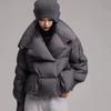 Fashion Women Down Jacket Winter White Duck Down High Quality Knitted Patchwork Lapel Women Down Jacket