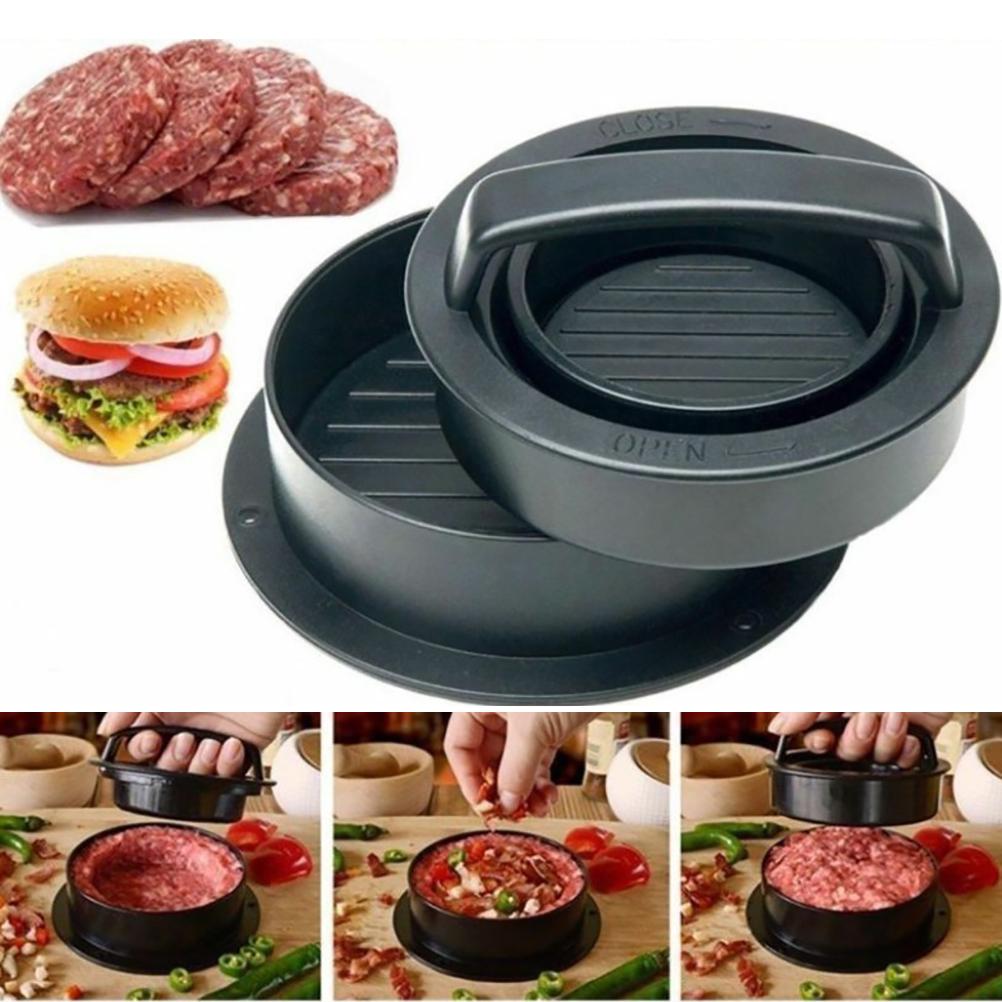 Hamburgerpressverktyg Hamburgerpattiesformar 3 i 1 Hamburgerpattiesmaskin för vanlig nötköttsburger Non