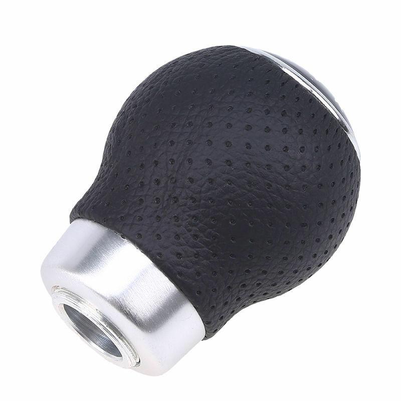 5Speed Universal Aluminum Manual Car Gear Shift Knob Shifter Lever Black Leather
