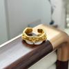 Medieval Vintage Flower Butterfly Brushed Opening Ring Light Luxury Niche Exquisite Zircon High-End Ring Woman