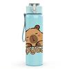 1PC Copy Bear Cute Cartoon Bear Print 750ml Color Plastic Sports Water Bottle Leakproof Flip Straw Lid Suitable for Sports Office Home Use