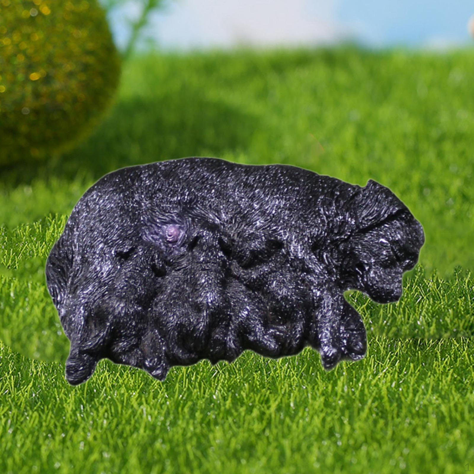 

Фигурка собаки для бонсай-ремесла, миниатюрная модель из смолы, подарок на праздник чёрный