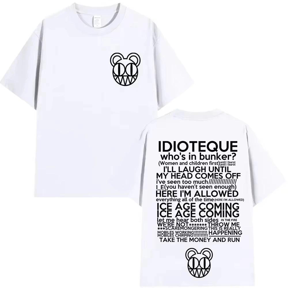 Radiohead 100 Cotton Mens Shirt Loose Fit Pop Music Album Graphic Summer Womens Y2K HipHop Vintage Street Style TShirt