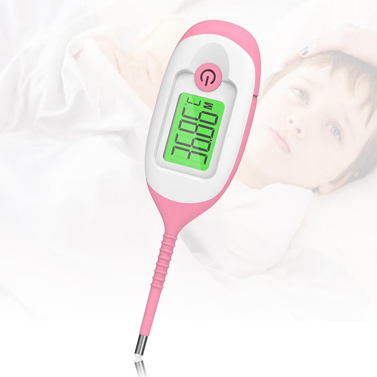 Household Flexible Lcd Three-Color Backlight Waterproof Thermometers Oral Digital Thermometers With Automatic Shutdown Plastic