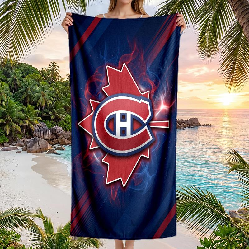 Montreal Canadiens Mode Strandtuch Tragbar Weich Schnelltrocknend Handtuch Für Schwimmen Camping Urlaub