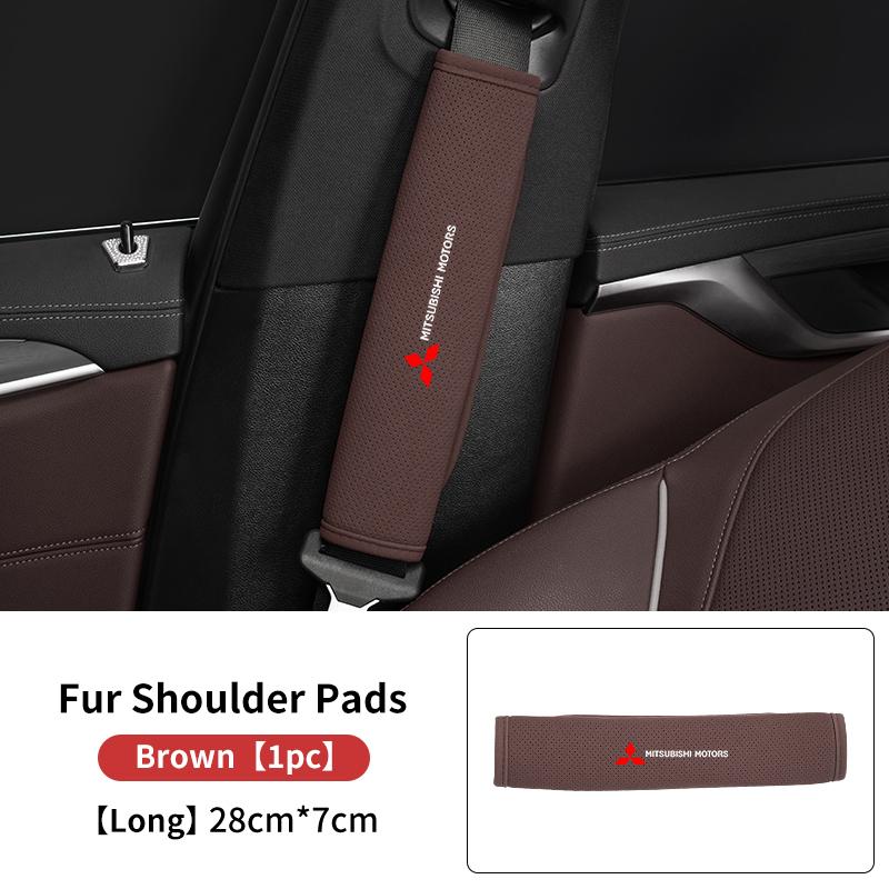 For Mitsubishi Breathable Car Logo Seat Belt Shoulder Cover Strap Padding Protection Mat Outlander Lancer Eclipse Mirage Xpander