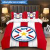 3PCS Paraguay Football Federation Emblem Bedding Set 2D Printing (Includes 1 Duvet Cover + 2 Pillowcases Coreless), Bedroom decor,Fan gift