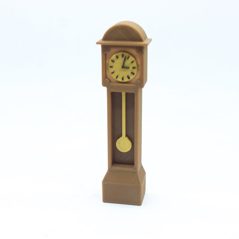 

Mini Retro Standing Clock Model Miniature Wood Floor Clock Grandfather Clock Dollhouse Furniture Model