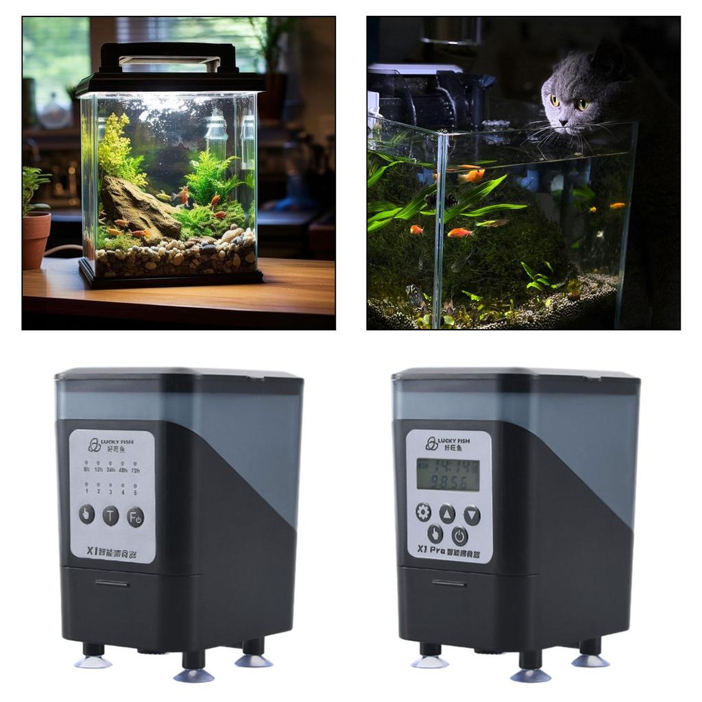 Mangiatoia Automatica per Pesci Dispenser Automatico 5 Livelli di Quantità Regolabile Grande