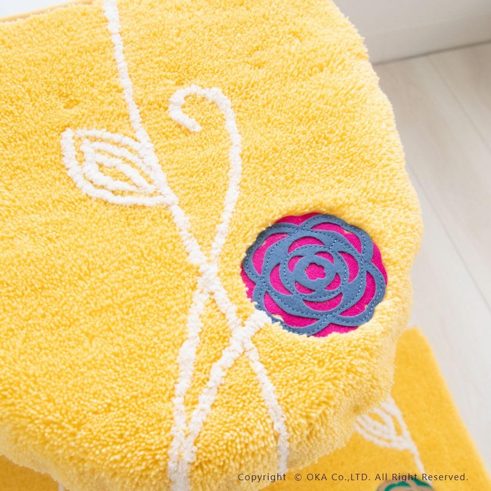 OKA Etoph Toilet Seat Cover, Drenimo Type, Yellow (Suitable for Washlet, Heated, O-shaped, U-shaped, Thick, Washable, Stylish, Nordic Design)