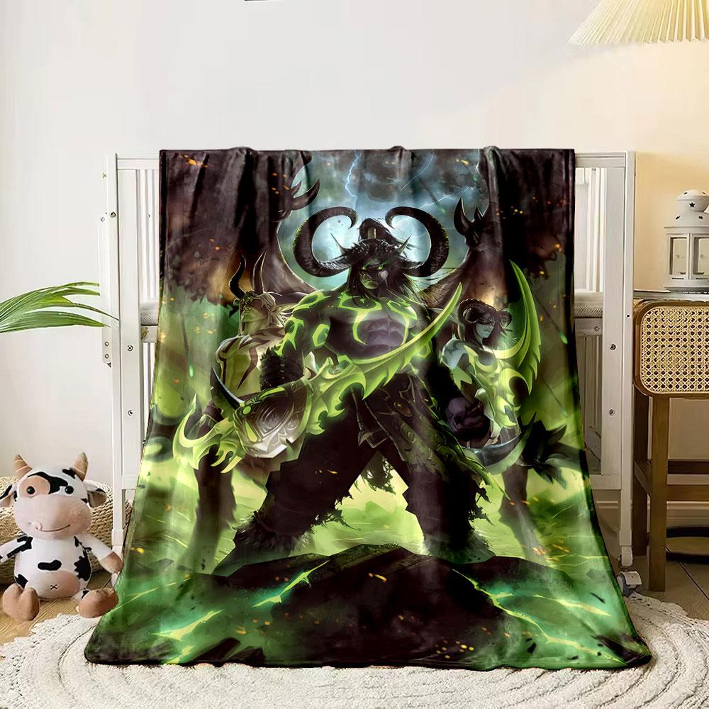 

Dark demonic figures with glowing green weapons and energy accents. for all seasons blanket lunch break throw gift 80cm x 120cm