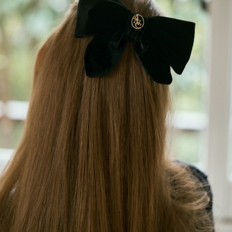 

ANOETIC ANC SATIN VELVET RIBBON HAIRPIN_BLACK black