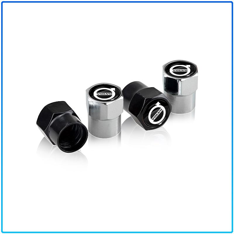 4PCS Car Wheel Tire Valve Stem Caps Airtight Cover For Volvo Rdesign XC90 S60 XC60 V70 S80 S40 V50 V40 V60 C30 S70