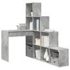 L shaped Desk with Shelf Concrete Grey 101.5 x 149.5 x 149.5 cm