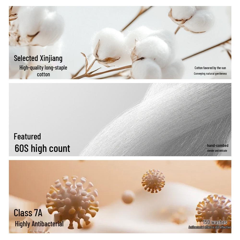 220g 95% Cotton Women's Autumn Warm Set: Antibacterial Round Neck Base Layer & Trousers.