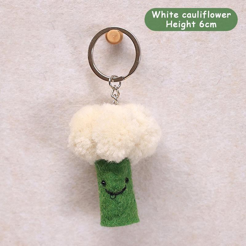 Niedlicher Cartoon Gemüse Plüsch Schlüsselanhänger Kreative Wollfilz Strick Schlüsselanhänger Stofftier Spielzeug Anhänger für Kindergeschenke