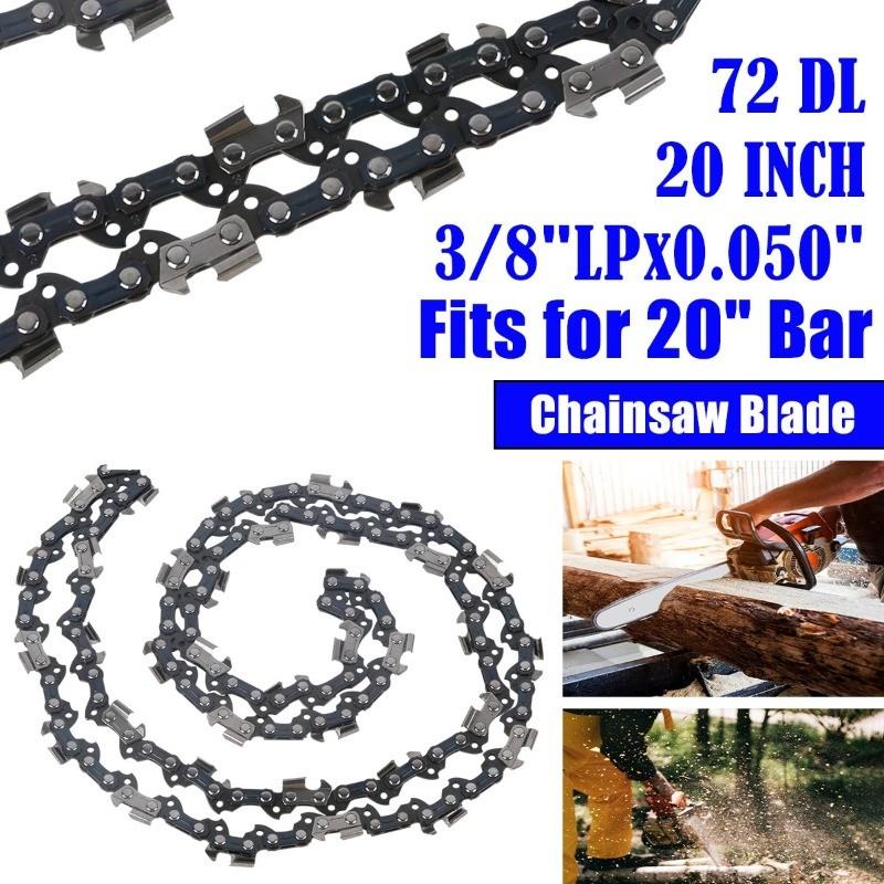 20 Inch Metal Chainsaw Chain 3/8" LP Saw Chain 72 Drive Link Electric Saw Replacement Chainsaw Saw Chain
