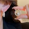 LATS Twisted Metal Pearl Hoop Earrings for Women High-end Unique Light Accessories Jewelry