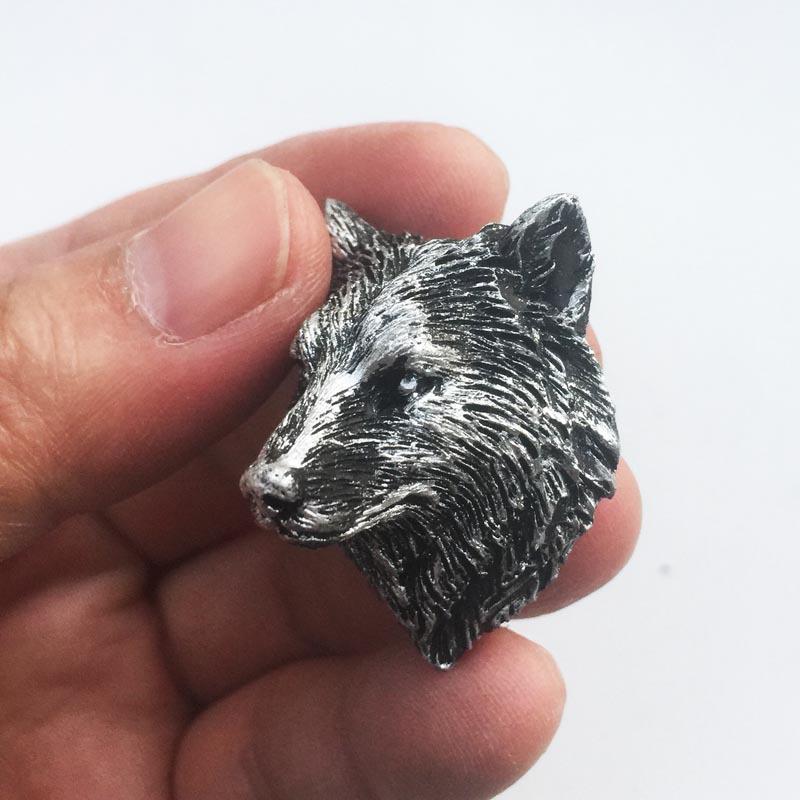 Silver Gold Copper Color Groundhog Wolf Head Bear Head Fridge Magnet Collection Home Kitchen Decoration Travel Souvenir Craft Gift