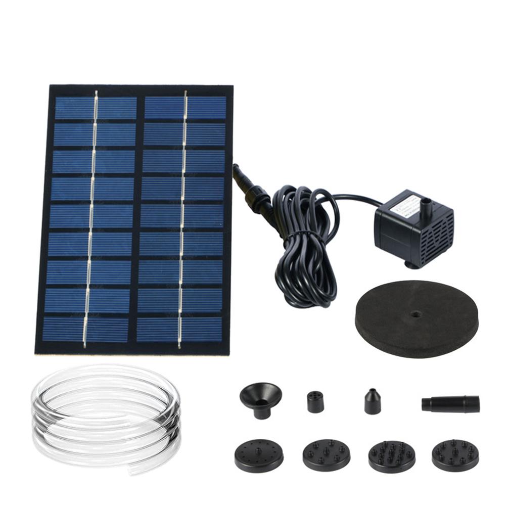 

Насос із сонячним фонтаном 2,5 Вт для купання птахів із 6 насадками Плаваючий фонтан із сонячною енергією для садових басейнів, ставків, акваріумів чорний