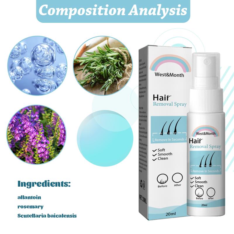 Body Hair Removal Spray 20ML Moisturizing Soothing Gentle Skin Care Slows Regrowth Home Spa Convenient Epilation