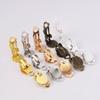 50pcs Ear Clips Earrings Gold Silver Plated Iron Blank Setting Base Fit 10mm Glass Cabochons DIY Jewelry Making Components
