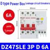 Three-Phase 380V Delixi DZ47SLE D-Type Circuit Breaker with Leakage Protection