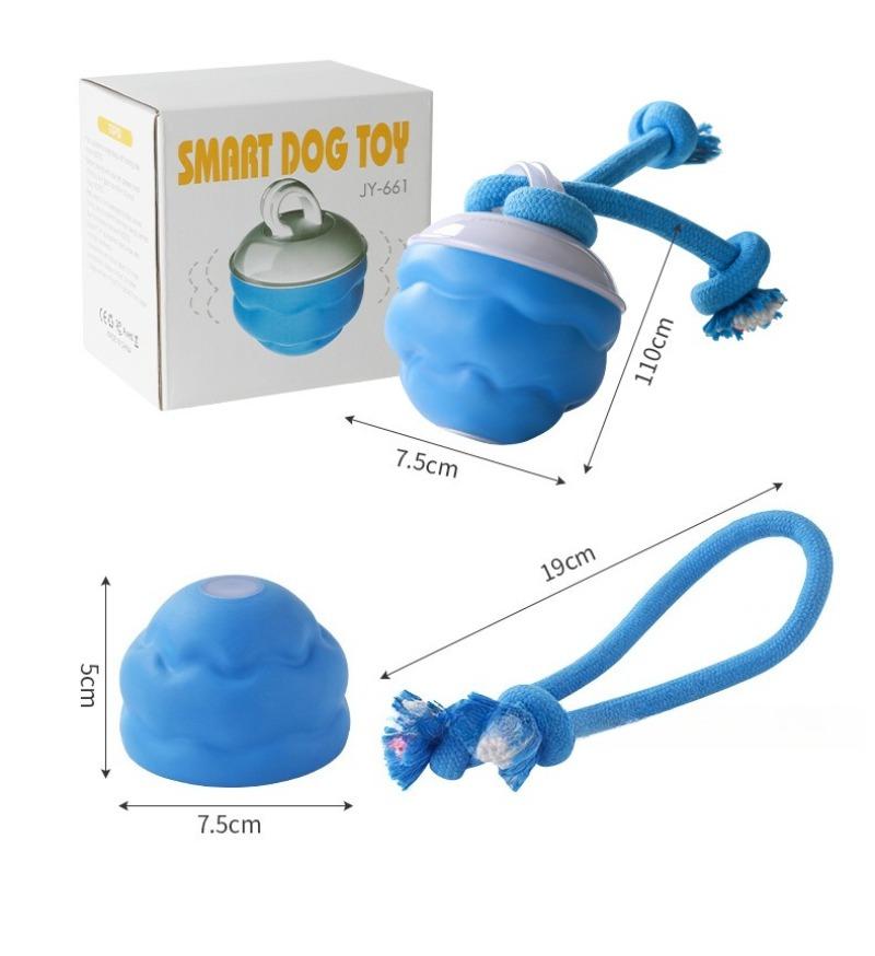 Electronic Interactive Pet Toy Moving Ball Smart Dog Toy Ball Rope USB 3 Modes Automatic Moving Bouncing for Puppy Chew Products