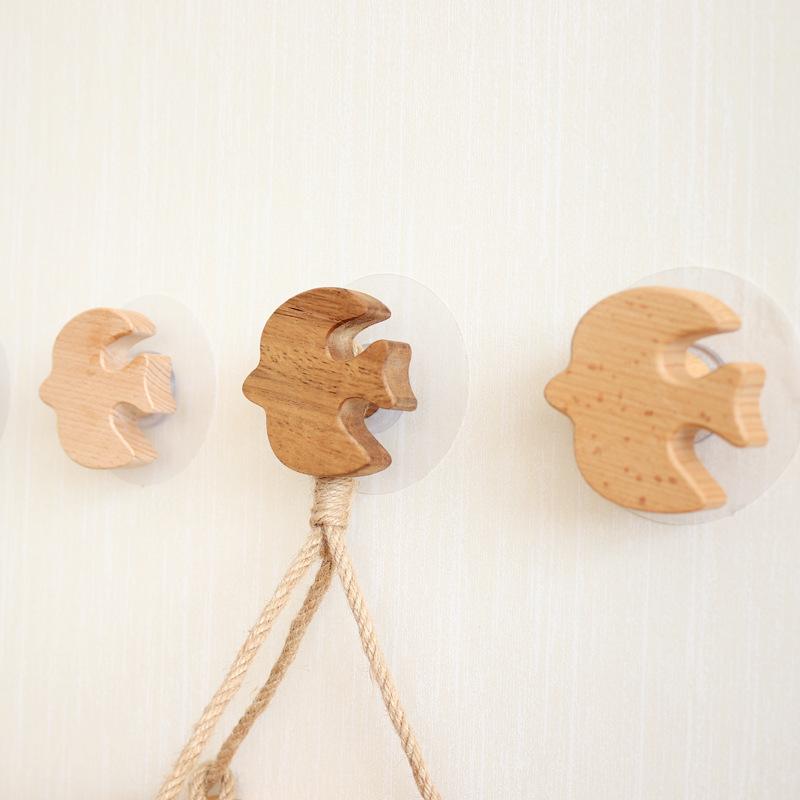 New Wood Bird Animal Hook Kitchen Key Holder Clothes Hat Solid Wood Hook Cute Room Decor Hook For Room Decoration Accessories