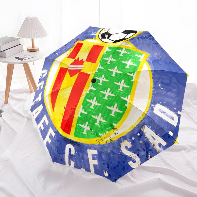 Getafe CF pattern, automatic folding umbrella, portable and foldable design, 8 ribs, a Christmas or birthday gift.