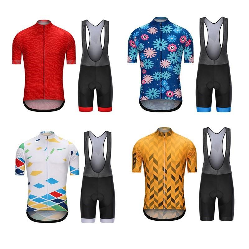 Men Women Cycling Jersey Bib Shorts Set Breathable Mountain Road Bike Outfit