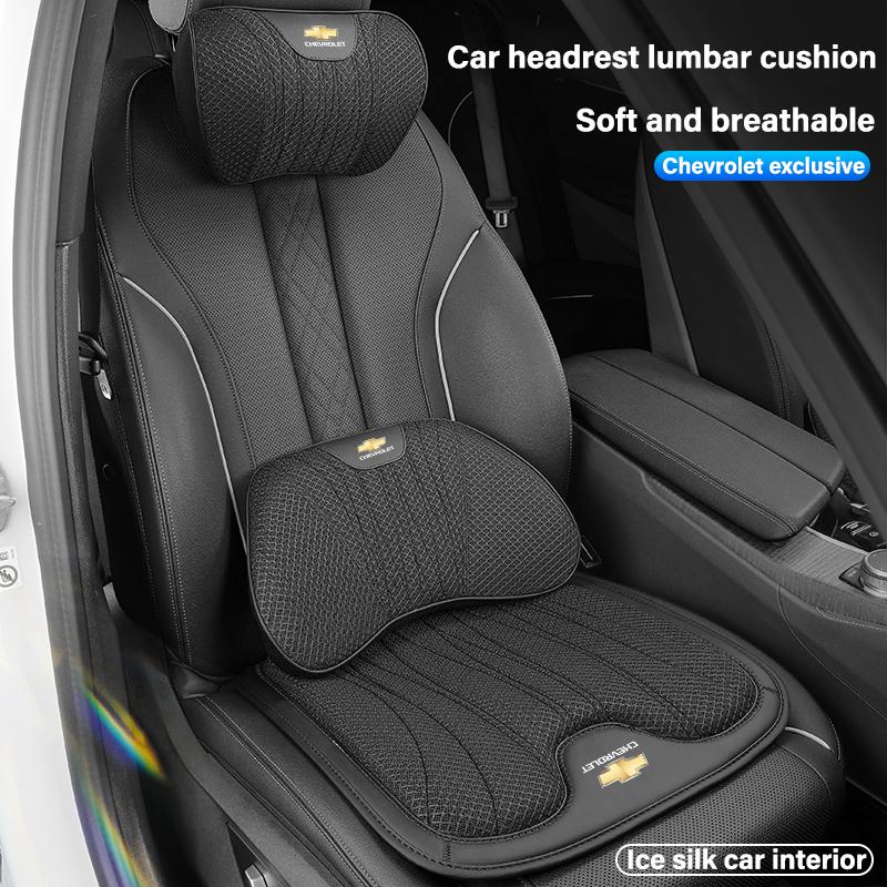 Coussin de siège pour appui-tête en soie glacée pour voiture, support lombaire, intérieurs automobiles pour Chevrolet Spark Captiva Cruze Tracker Epica SS Accessoires