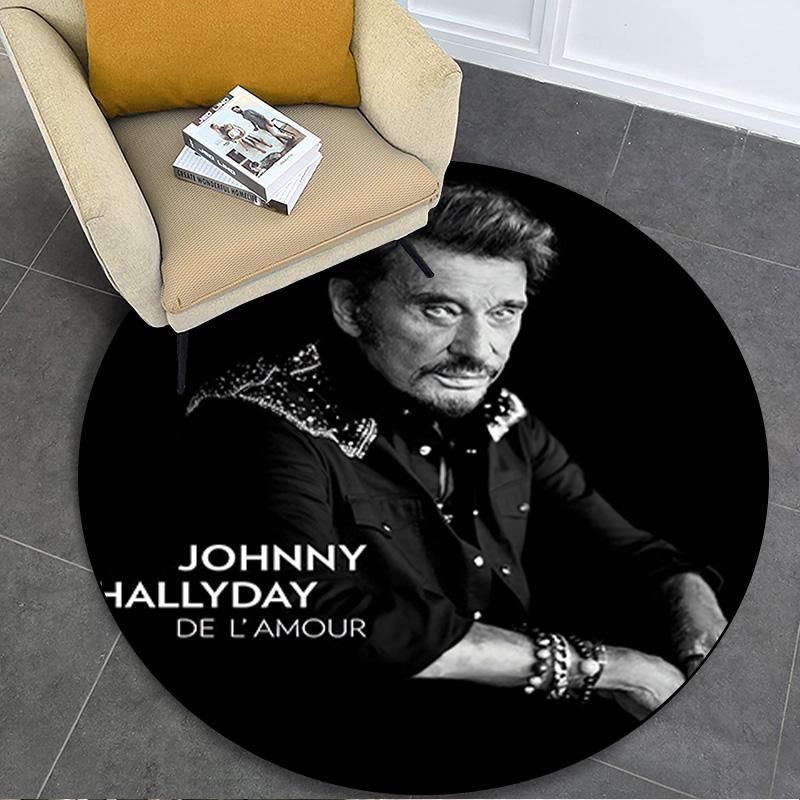 Johnny Hallyday Circular Rug - Office Decorative Carpet For Living Room Bedroom Door Mat Floor Rug Computer Chair Area Rug