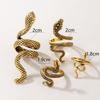 Imoli 4pcs/Set Fashionable Punk Style Snake Carved Alloy Ring Set, Suitable for Party, Gathering, Gift