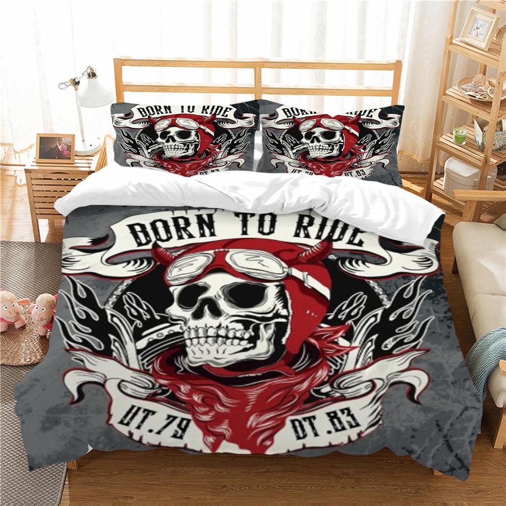 

Домашний текстиль, превосходный комплект пододеяльников с принтом черепа, модный комплект постельного белья, комплект постельного белья из полиэстера, один размер для мальчиков-подростков EU Single 135x200cm