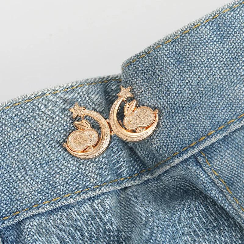 Adjustable Tightener Waist Buckle For Jeans No Sewing Required Butterfly Button Adjuster For Pants And Skirts Waist