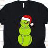 Snowunisex Tennis Ball T Shirt For Player Unisex And Unisex Funny Christmas Lover Design Santa Hat Vintage Fashion Stretched